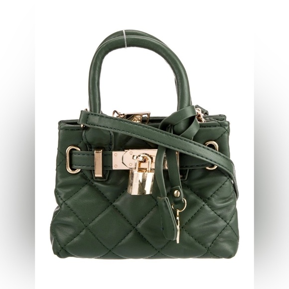 Badgley Mischka Handbags - Badgely Mishka Mini Diamond Quilted Tote Color Chive Vegan Leather NWT